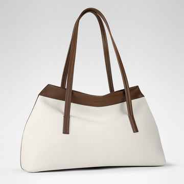 Aurora Tote • Brown & Canvas