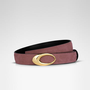 INFINITY REVERSIBLE BELT • ROSE BROWN SUEDE