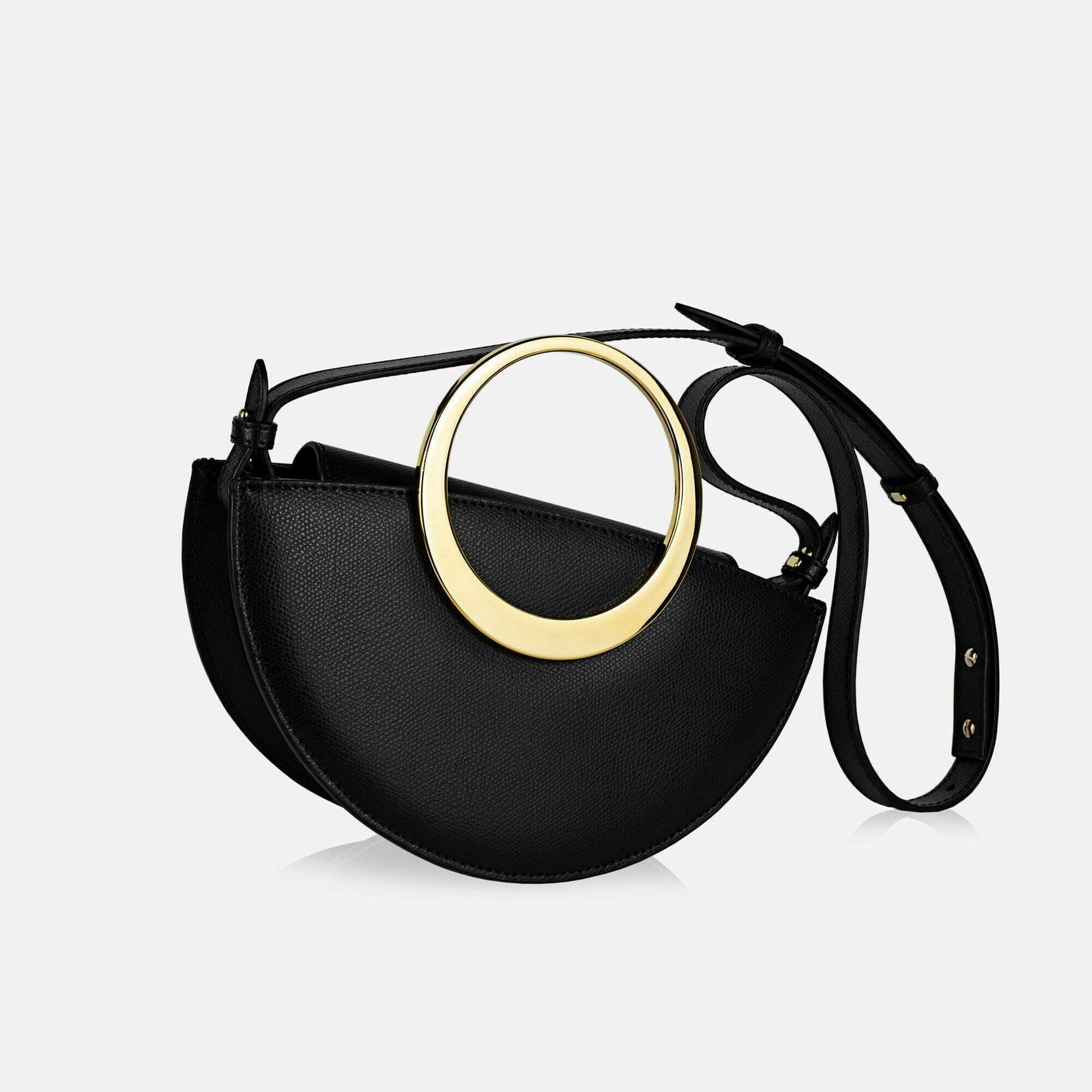Maestoso Eclipse Mini Black Leather Handbag