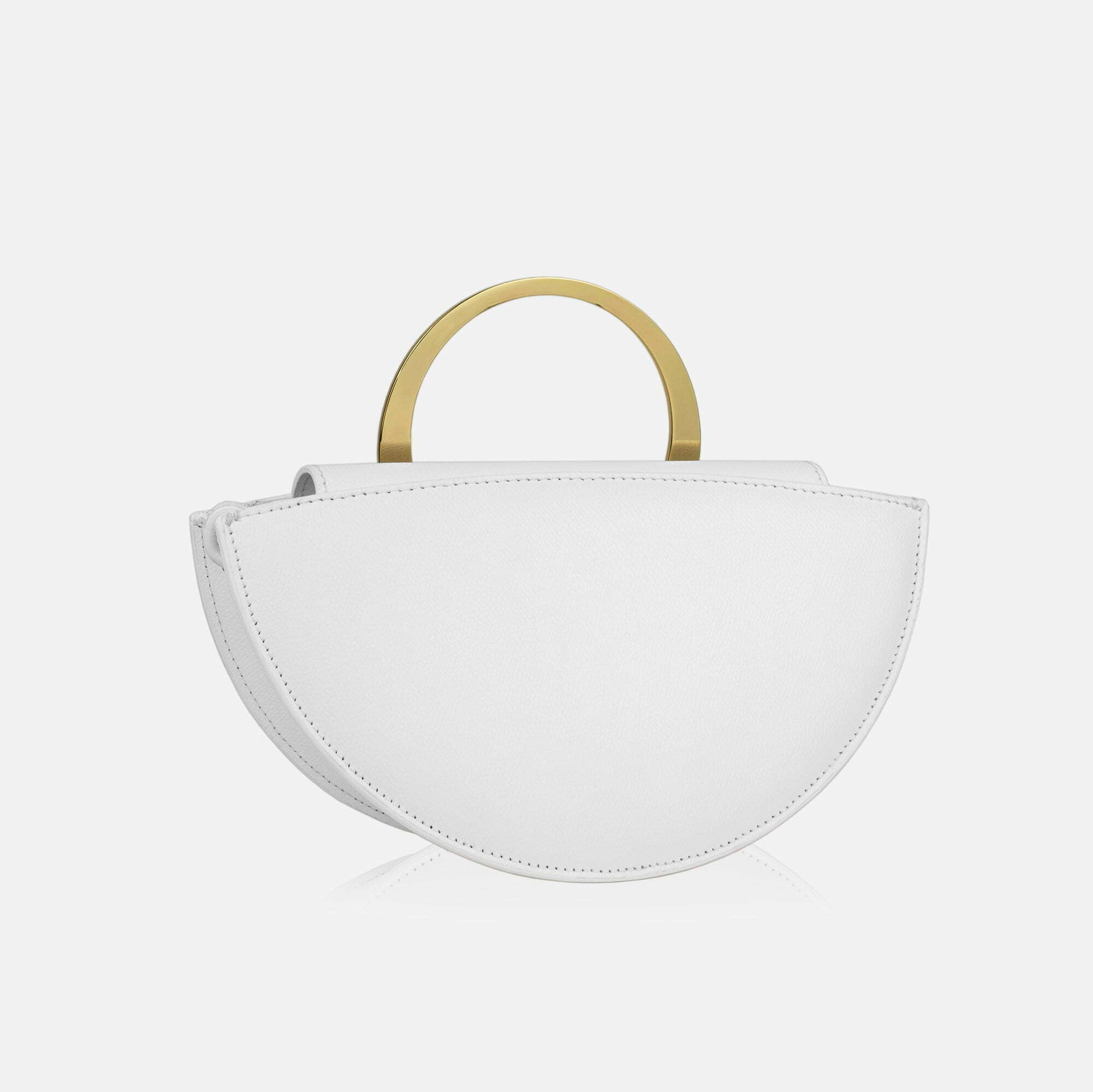 Maestoso Eclipse Mini White Leather Handbag