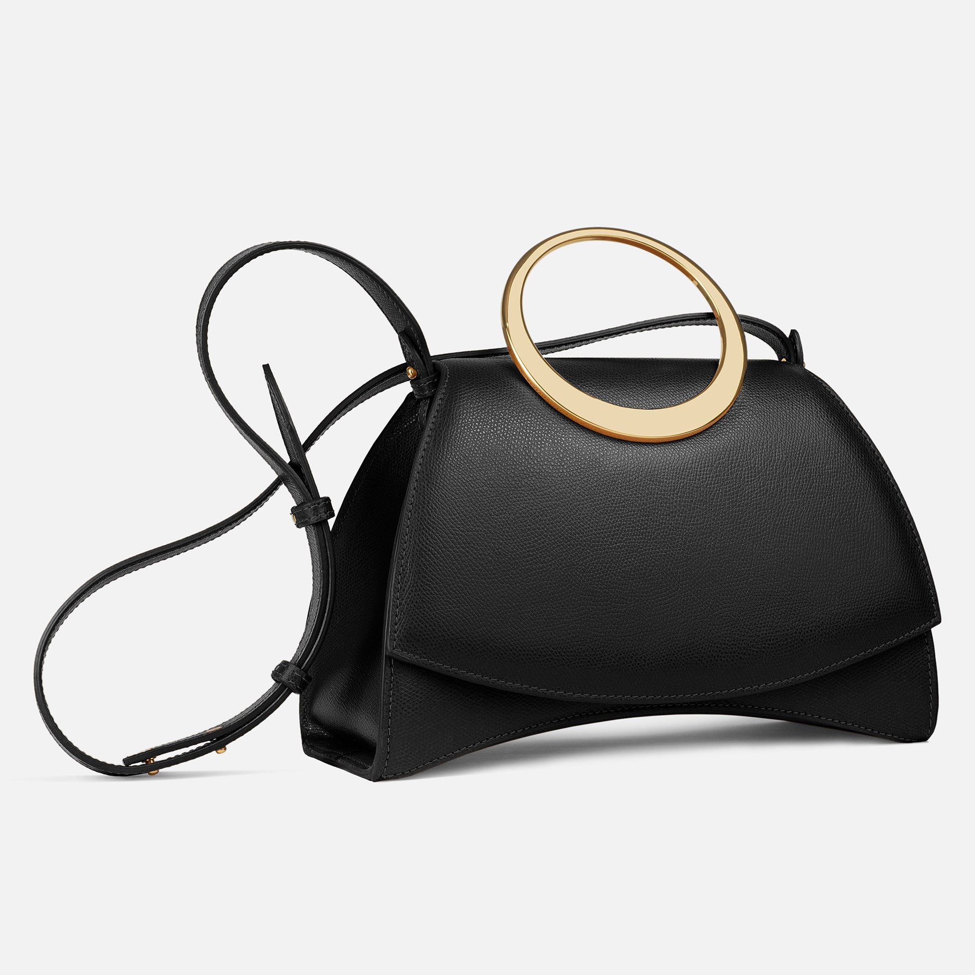 Maestoso Enso Black Leather Handbag