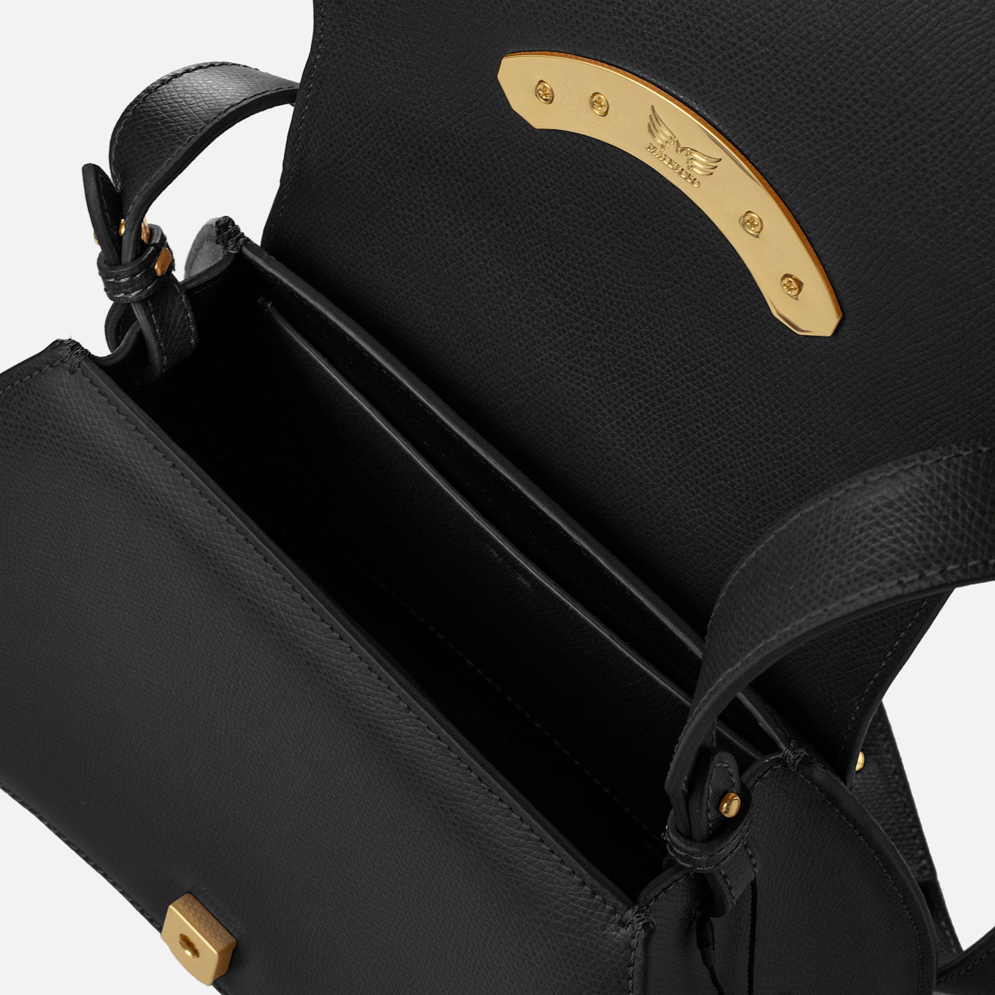 Maestoso Enso Black Leather Handbag