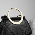 Maestoso Enso Mini Black Croco Leather Handbag