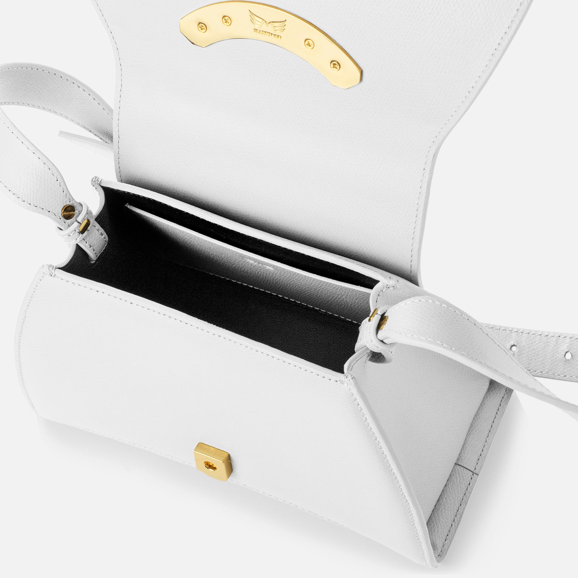 Maestoso Enso Mini White Leather Handbag