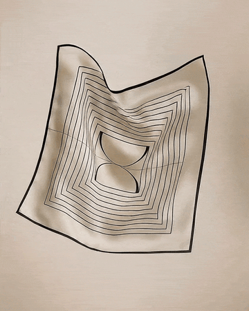 Maison Maestoso Light Beige & Black Monogram Scarf