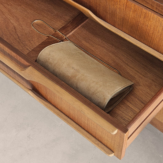 Aurora Clutch • Beige Suede