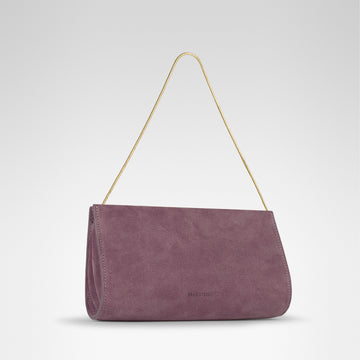 Aurora Clutch • Rose Brown Suede