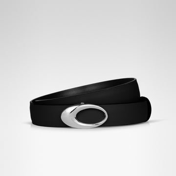 INFINITY REVERSIBLE BELT • BLACK & SILVER