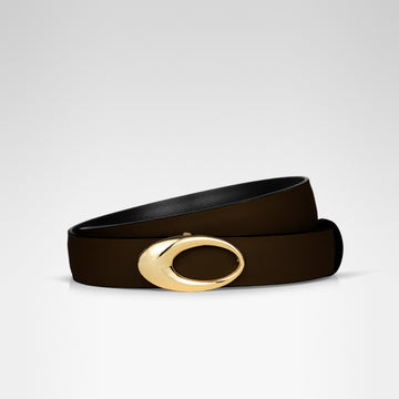 INFINITY REVERSIBLE BELT • CHOCOLATE & BLACK