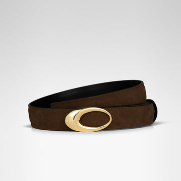 INFINITY REVERSIBLE BELT • CHOCOLATE SUEDE