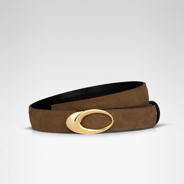 INFINITY REVERSIBLE BELT • COFFEE SUEDE