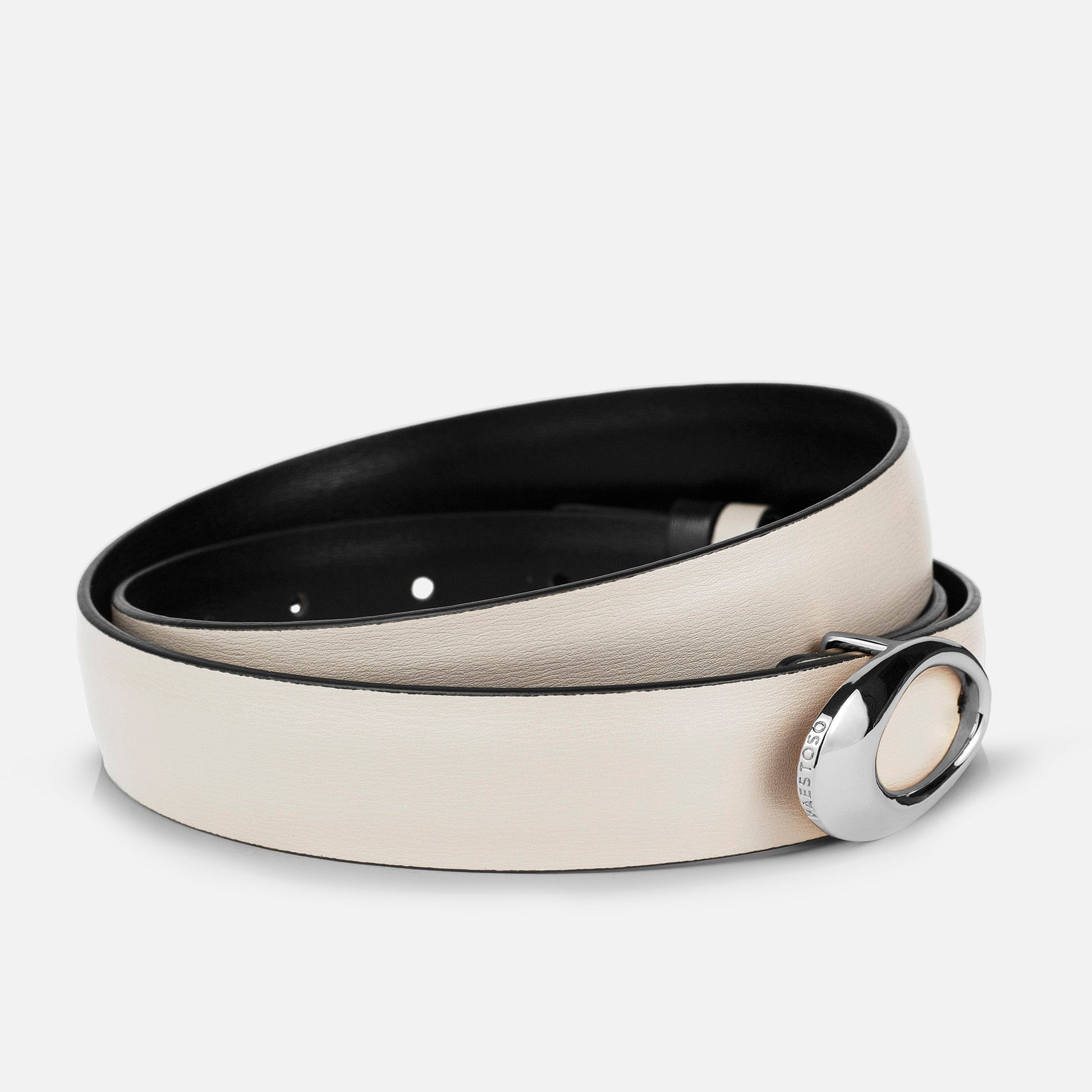 INFINITY REVERSIBLE BELT • BLACK & IVORY