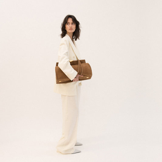 Noa Soft Tote • Coffee Suede