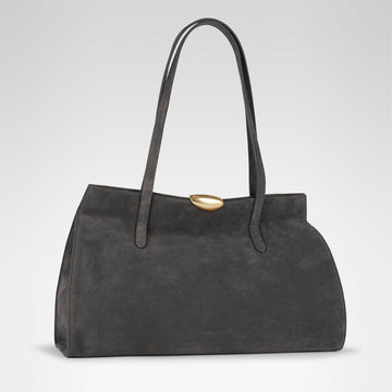 Noa Soft Tote • Dark Grey Suede