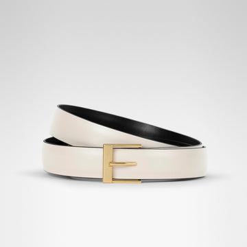 ROHE REVERSIBLE BELT • IVORY & BLACK