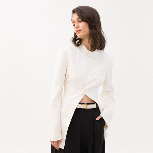 ROHE REVERSIBLE BELT • IVORY & BLACK