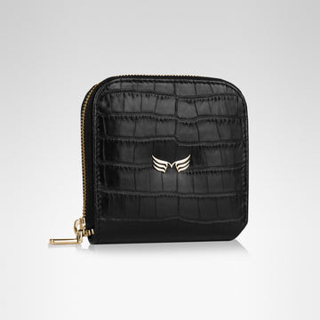 Wings Wallet • Black Croco