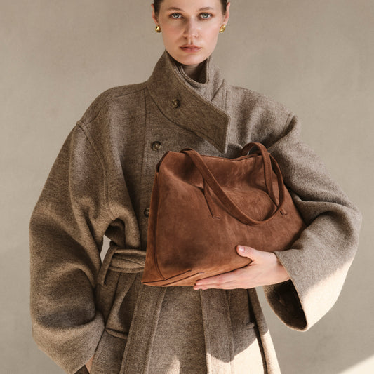 Aurora Tote • Mocha Mousse Suede