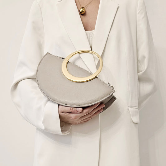 Maestoso Eclipse Mini Tapioca Leather Handbag