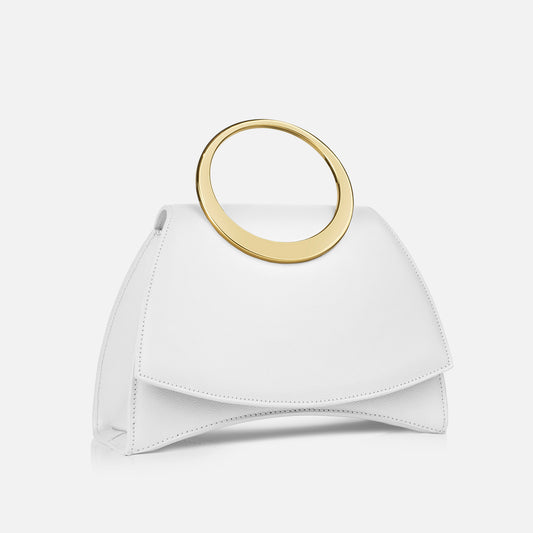 Maestoso Enso Mini White Leather Handbag