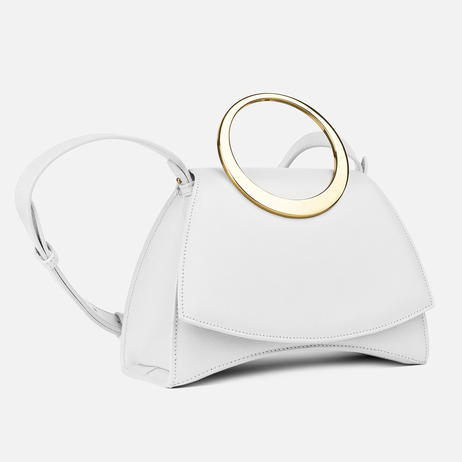 Maestoso Enso Mini White Leather Handbag